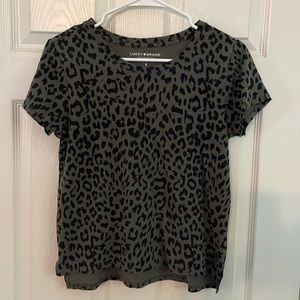 Lucky brand tee. Size small. Leopard print. Never worn.